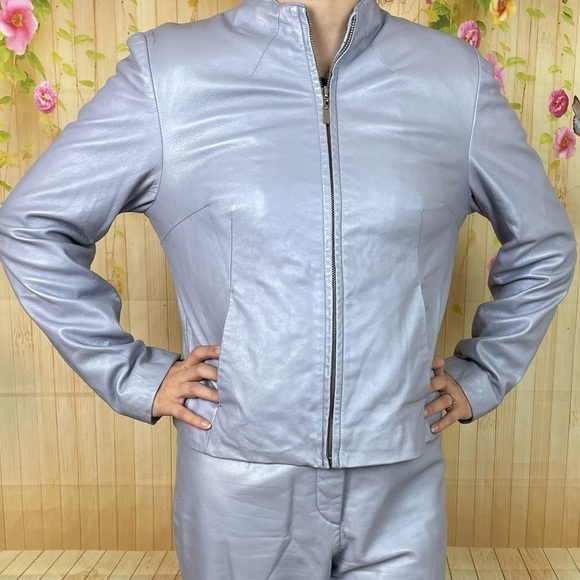 VINTAGE Siena Studio Lavender Leather 3 Piece Set - Picture 2 of 11